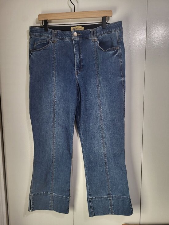 Democracy Denim - Democracy SZ 16 High Rise Center Seam Kick Flare Jeans Slit Hem Ab Technology